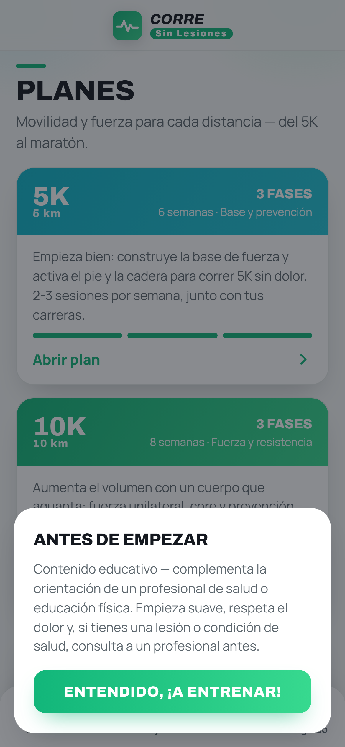 Planes por carrera